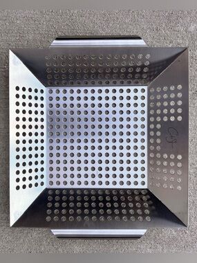 Curtis Stone Exclusive Collection BBQ Grill Basket Stainless Steel 12x12x3 NWOT
